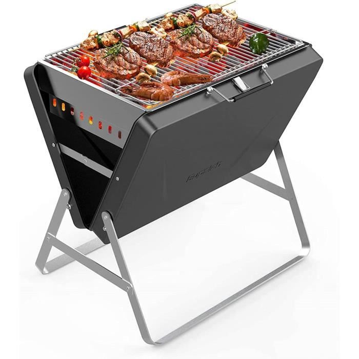 Barbecue à Charbon Portable Swiss Design, Acier Inoxydable, Matos De Camping