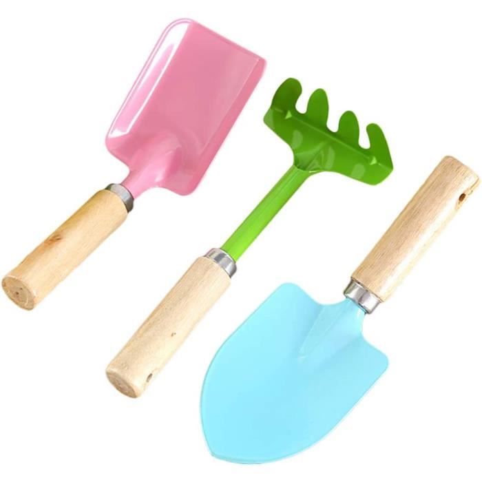 Outillage De Jardin Pour Enfants Lot De 6 Mini Outils De Jardinage - Pelle, Râteau, Plantoir Anti-Rouille Outils Plantes Pots