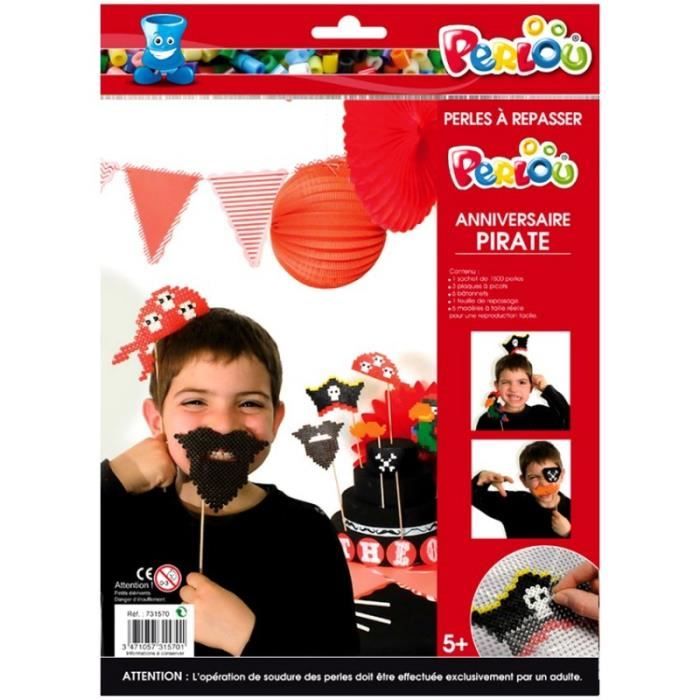 Kit Perles Tubulaires A Repasser Anniversaire Garcon Pirate 1500 Perles Et Modeles Unique Cdiscount Jeux Jouets