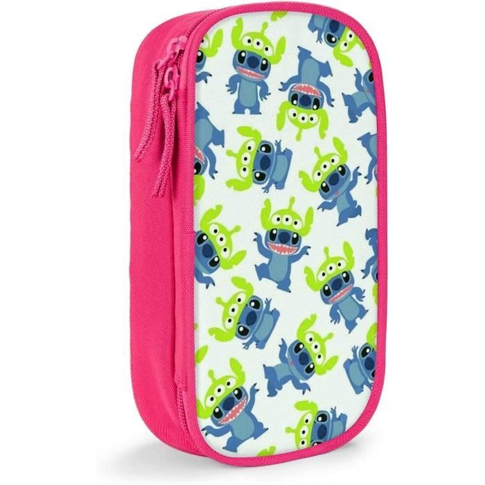 Trousse à Crayons Rose Avec Dentelle - Grand Modèle 22x9cm, Toile Résistante - Fournitures Scolaires, Bureau, Organisation - Style Mignon Fille