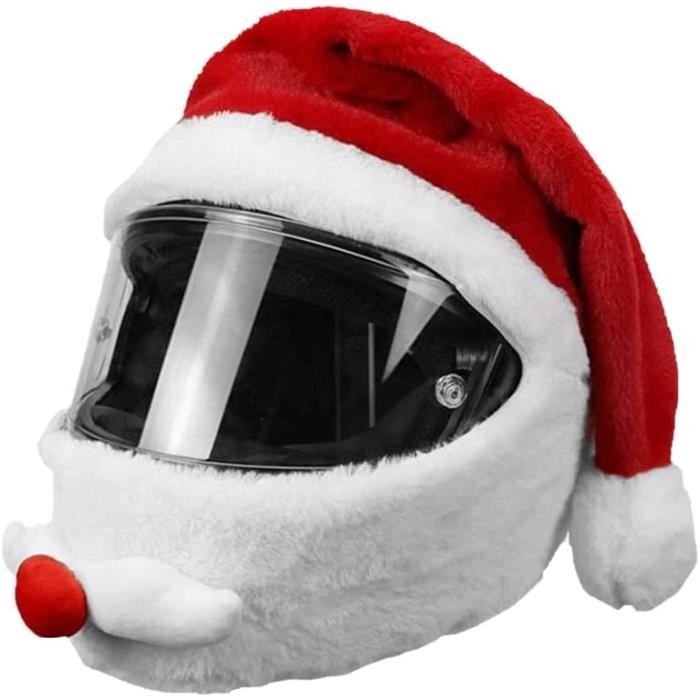 Chapeau De Père Noël Pour Casque De Moto - Avec Gants Assortis - Décoration Festive Pour Motard - Taille Unique
