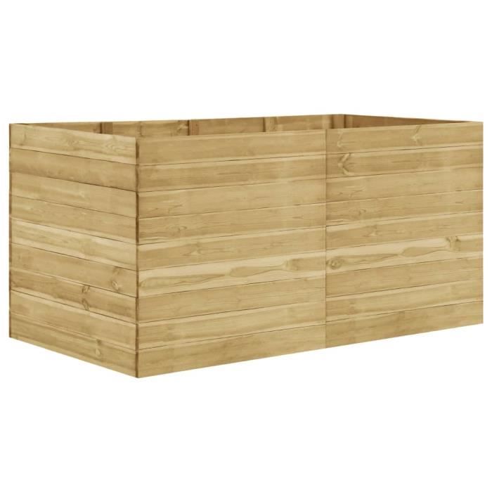 Bac à Fleurs Extérieur En Bois De Pin Traité Sous Vide – 70x70x45,5 Cm, Fond Ouvert Pour Drainage, Idéal Pour Plantes Et Fleurs