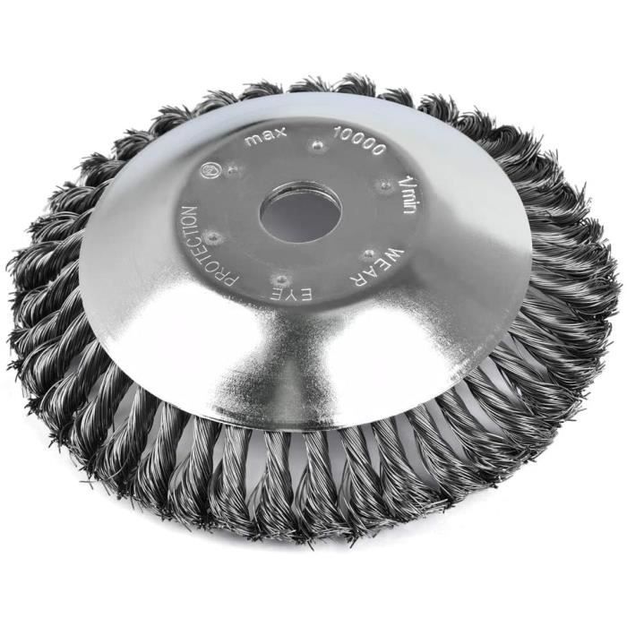 Tête Brosse Désherbage 200mm Fil Acier - Accessoire Tondeuse Avec 4 Outils Pour Jardin