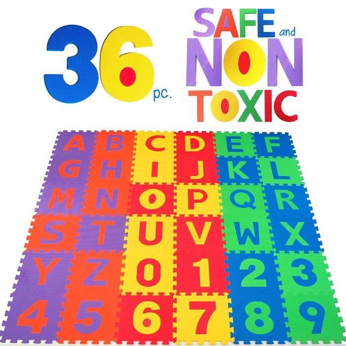 Puzzle Tapis Mousse Non Toxique 36 Pcs Jeu Educatif Enfants De Developpement Doux Tapis Bebe Jouer Puzzle Nombre Lettre Tapis Cdiscount Puericulture Eveil Bebe
