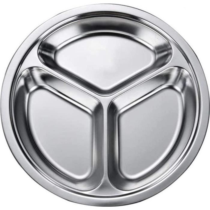 Assiette Ronde Creuse En Acier Inoxydable 28cm - Vaisselle Camping Et Cuisine Durable