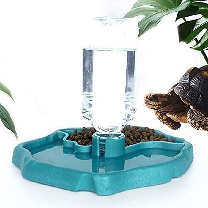 Distributeur deau pour Reptile - Nourriture Anti Debordement - Bol en Plastique pour Tortue Terrestre