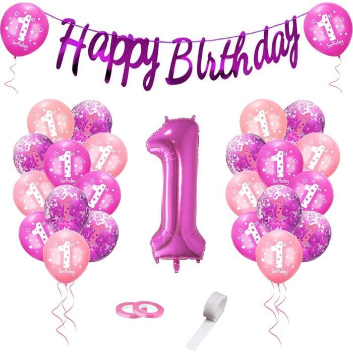 Deco Anniversaire Fille 1 An Ballon Anniversaire 1 An Bebe Premiere Fete 1er Anniversaire Fille Decoration Avec Ballon Chiffre 1 Ro Cdiscount Maison