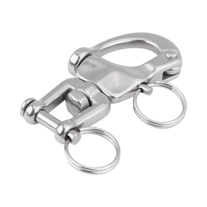 Mousqueton Pivotant à Dégagement Rapide – Acier Inoxydable 316 – Pour Voile, Drisse De Spinnaker – Taille 03 (12,8 Cm)