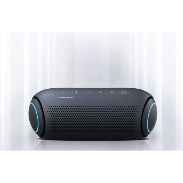 LG XBOOM GO PL5 - Enceinte bluetooth portable - Soundboost - 18hrs d'autonomie - IPx5 - Eclairage multicolore - Bleu-Noir