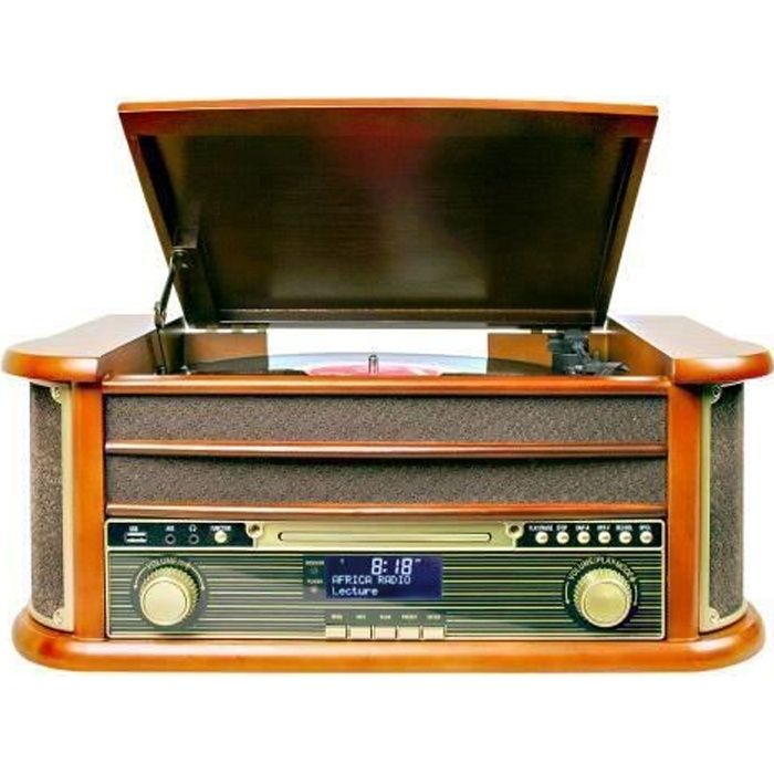 Platine Vinyle Bluetooth Bois - G&eacute;n&eacute;rique