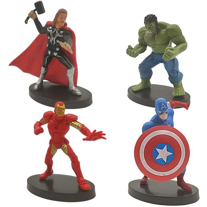4 Pcs Gateau Decorations Pour Superhero Avengers Happy Birthday Cake Decoration Mini Figurine Gateau Pour Les Fetes A Theme D A 703 Cdiscount Maison