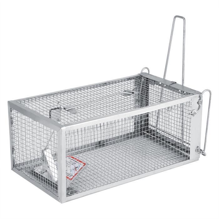 HURRISE Piège à souris 26.2 * 14 * 11.4 cm Cage de piège à rat petit animal vivant ravageur rongeur souris contrôle appât