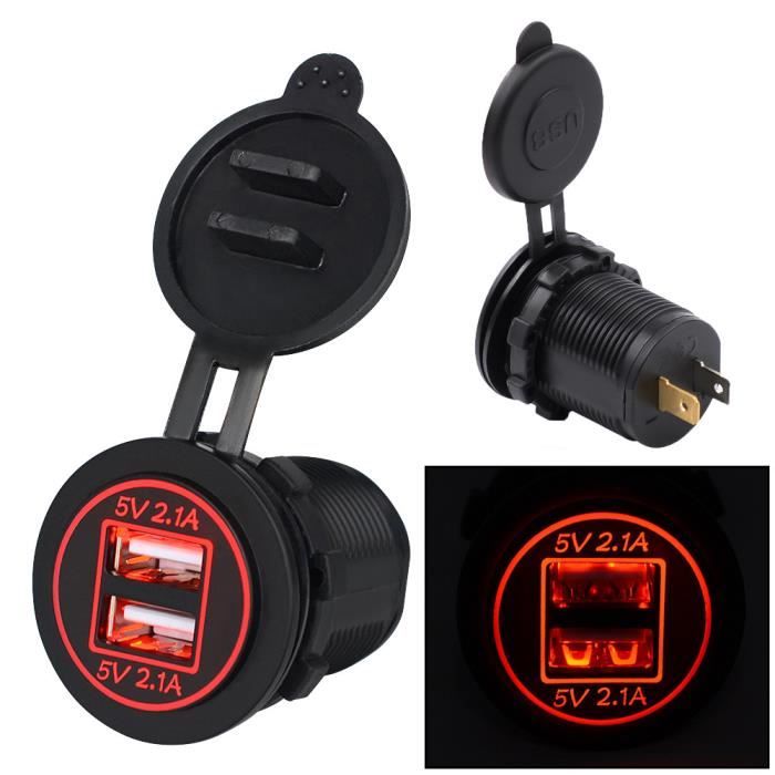 Adaptateur Chargeur USB Double Prise 5V 4.8A Pour Voiture Bateau 12V 24V - Port USB Type C PD, Idéal RV Camion Moto