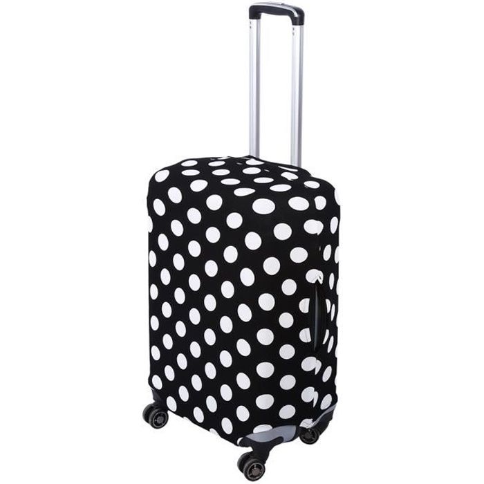 HURRISE Housse de valise Housse de protection pour valise de voyage élastique anti-poussière (Black White Dots S18-22 ')