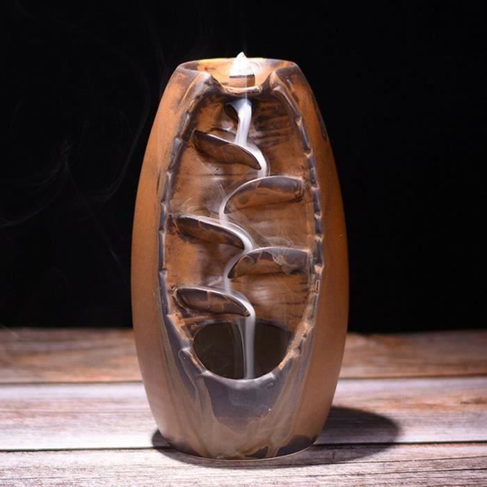 Brûleur d'encens en céramique chinois à reflux de dragon, vente d'usine, 19*10*20cm, décoration d'intérieur, encensoir avec boule de cristal, cascade d'encens, cône d'encens