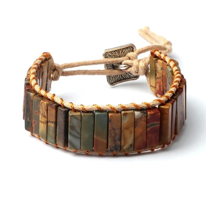 Bracelet Vintage En Pierres Naturelles Multicolores - Bijou Ancien Rare Des Années 90