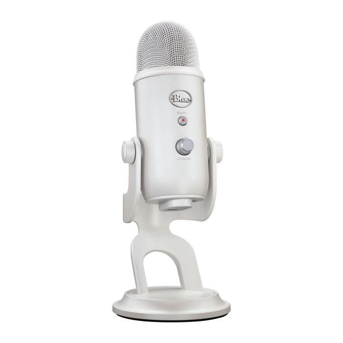 Microphone USB - Blue Yeti Premium - Pour Enregistrement, Streaming,  Gaming, Podcast sur PC ou Mac - Blanc White Mist - Cdiscount Informatique