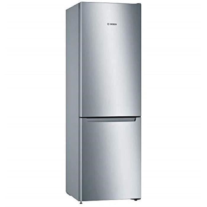 BOSCH KGN36NLEA - Réfrigérateur congélateur bas - 302L (215L + 87L) - Froid NoFrost multiairflow - L 60 x H186cm - Portes inox