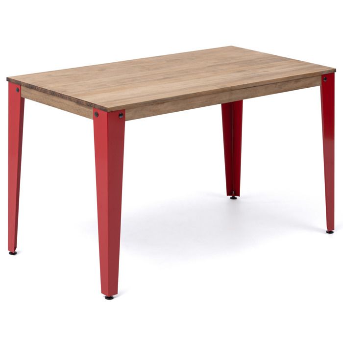 table salle a manger lunds  160x80x75cm  rouge-vieilli box furniture