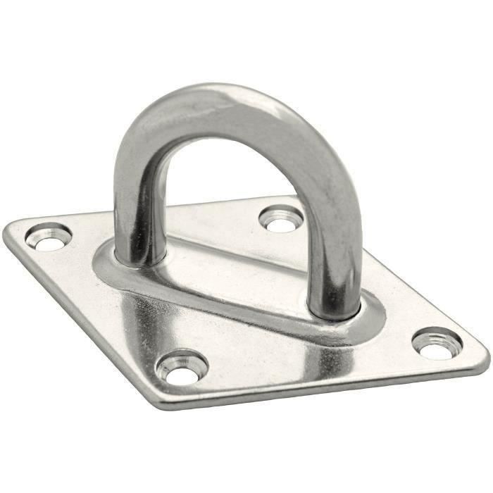 CHAPUIS - Platine losange oeil acier Inox. 80x120mm Øfil 10mm UC1