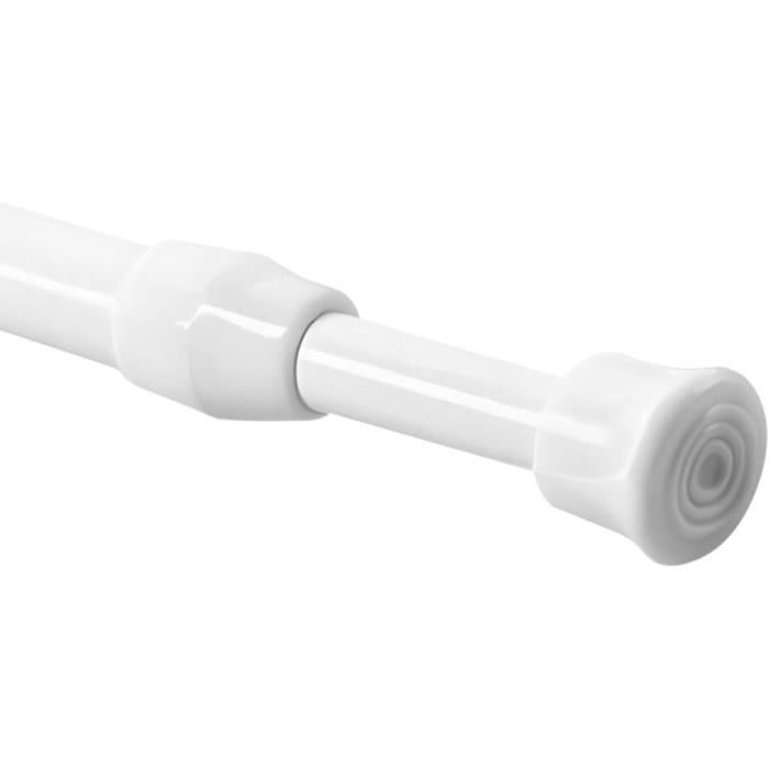 Tringle à Rideau Télescopique Extensible Sans Perçage - Métal Blanc, Longueur Réglable 30-110 Cm, Pour Salle De Bain, Fenêtre, Armoire - 2