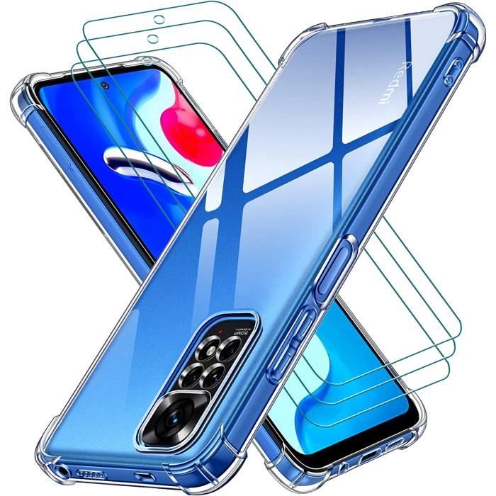 Coque TPU + Verre Trempé Pour Xiaomi Redmi Note 11 / 11 Pro - Noir - Protection Complète