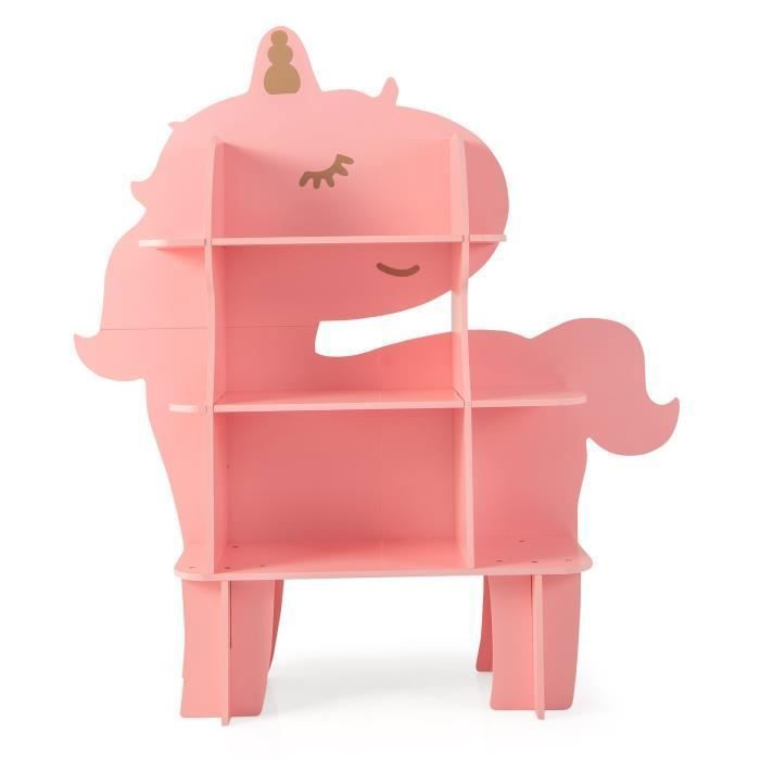 Bibliothèque Enfant Rotative 360° En Forme D'arbre - 4 Niveaux, 7 Compartiments, En Bois Pin, Pour Chambre Ou Salon