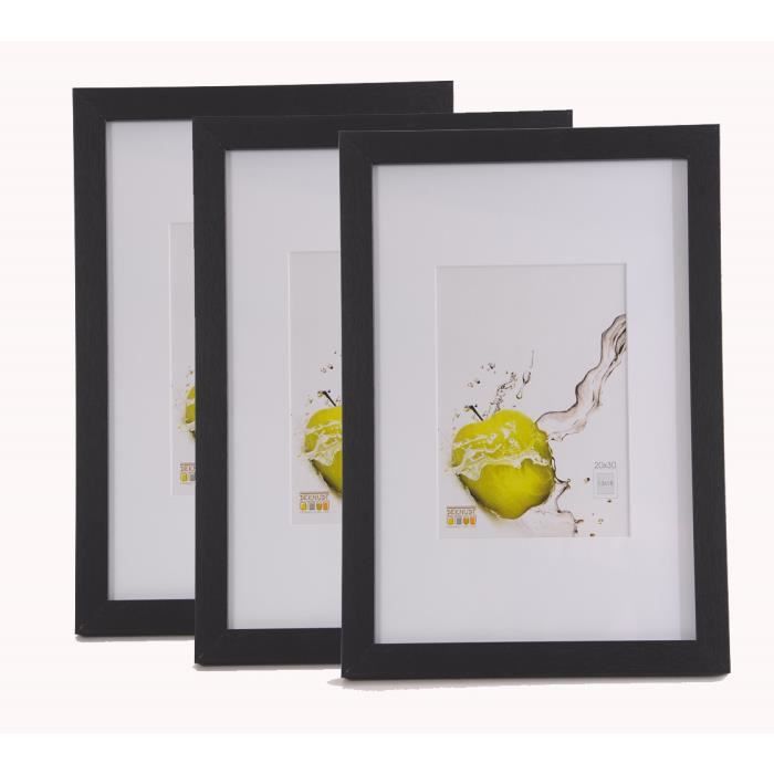 Lot de 3 cadres photo 18x24 noir Cdiscount Maison