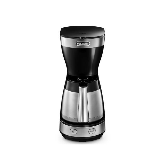 Machine à café filtre DeLonghi Dedica Style ICM 16710 - 1,25 L - 1000 W - Noir, Argent