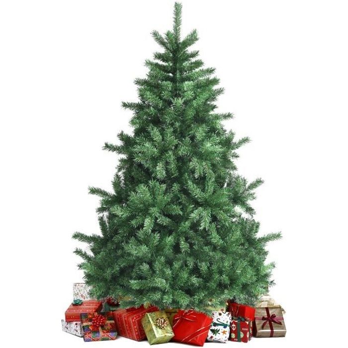 DREAMADE Sapin De Noël Fibres Optiques 180CM Avec Lumières LED - Arbre Artificiel Vert