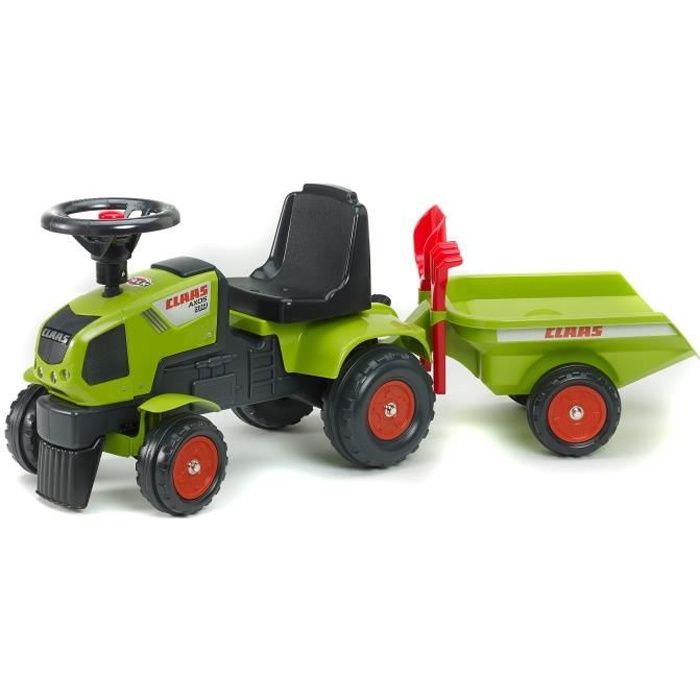 FALK Porteur Tracteur Enfant Claas Axos 310 Remorque
