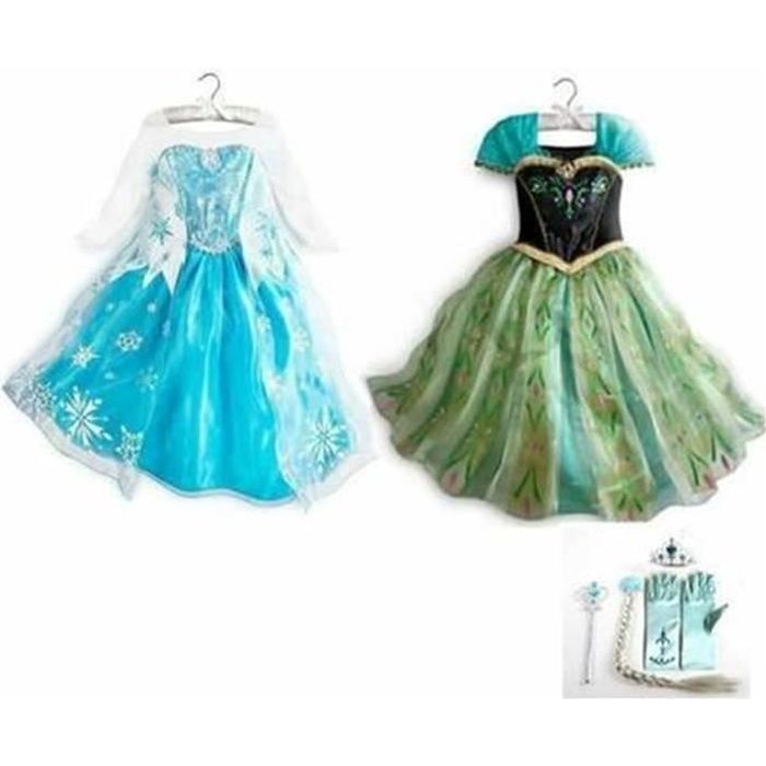 Déguisement Elsa et Anna Reine des Neiges - FINDPITAYA - 2 Robes + 4  Accessoires - Cdiscount Jeux - Jouets