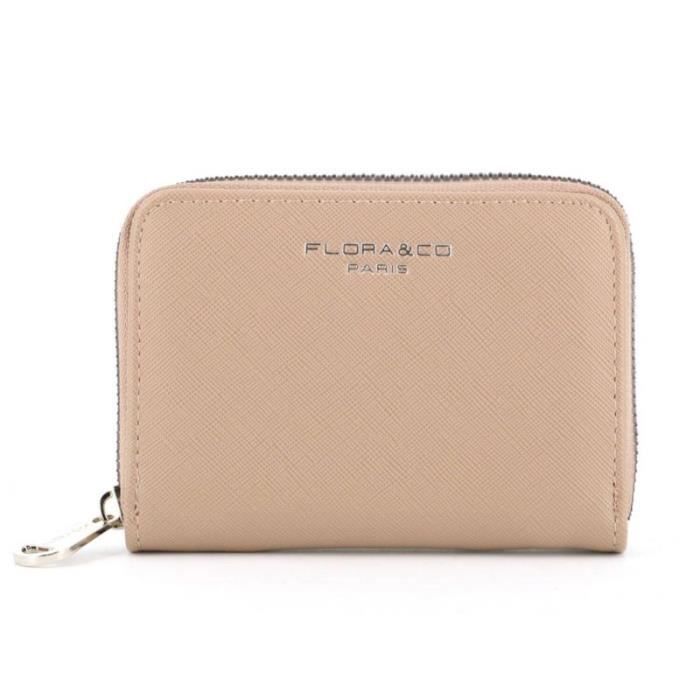 Portefeuille Femme Irisé Flora & Co – Pochette Plate Brillante Multifonction, Taupe Métal, Souple Et Chic