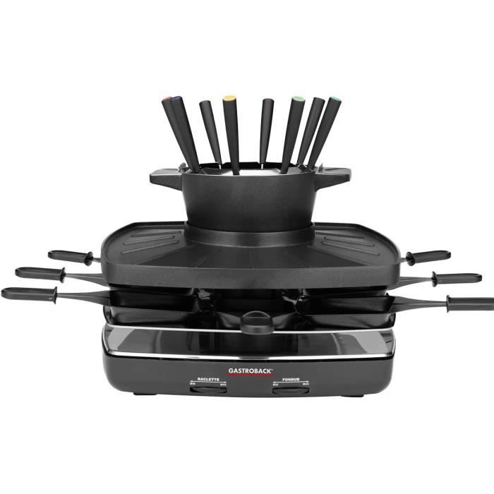 GASTROBACK 42567 Raclette Fondue, 1200 Grande plaque de cuisson