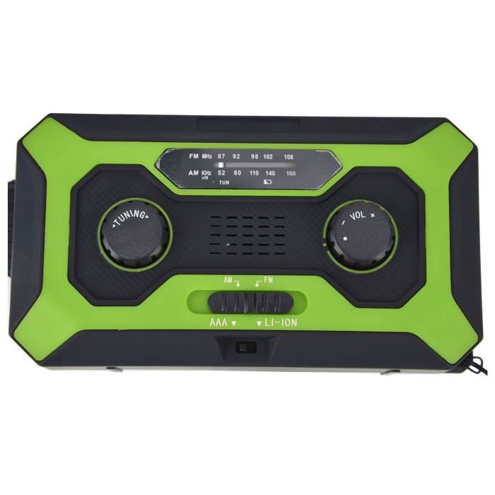 Radio D'Urgence Solaire Et Manivelle – Lampe LED, Bluetooth 5.3, AM/FM/NOAA – Multicolore