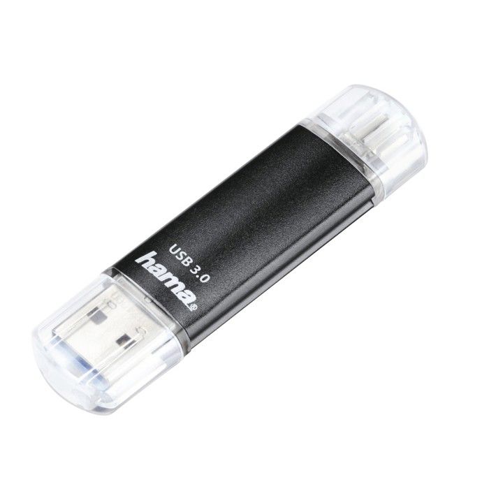 Hama Clé USB Laeta Twin USB 3.0 64 GB 40 MB/s noire emballage fin