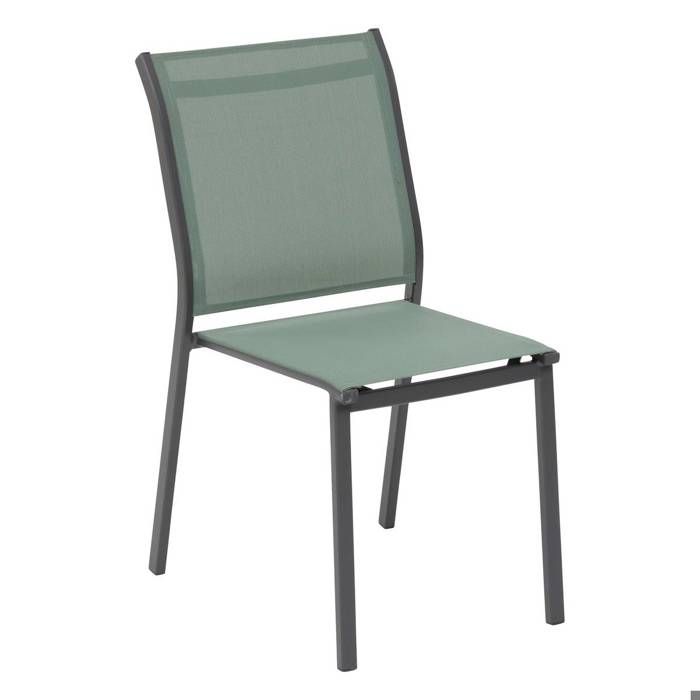 Chaise Essentia empilable vert olive & graphite - Hespéride Chaise Essentia empilable vert olive & graphite - Hespéride