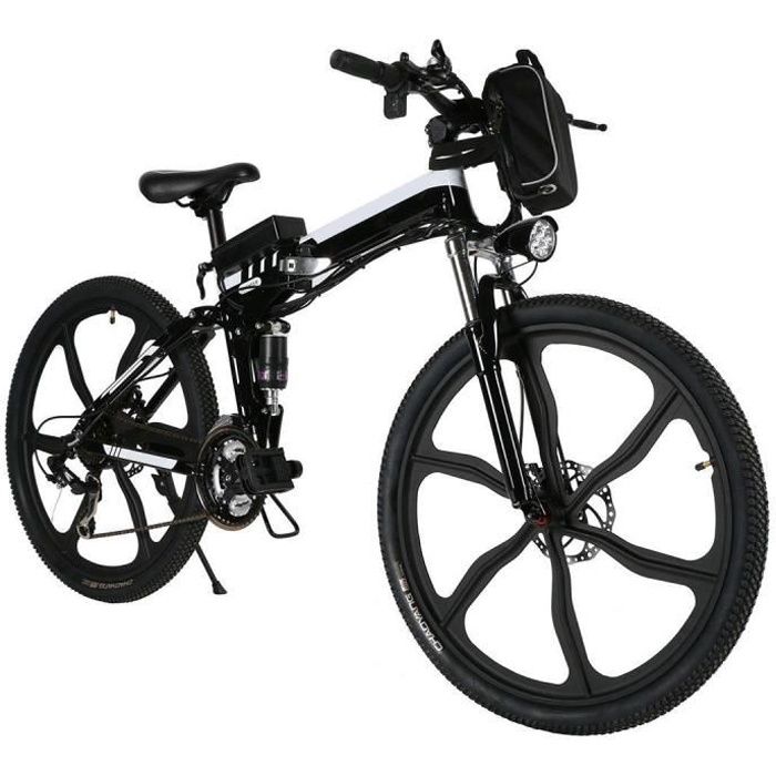 Vtt 26 Velo Electrique Montagne Pliable Velo Homme 21 Vitesses Shimano 22 30 Km H 250w Noir Prix Pas Cher Cdiscount