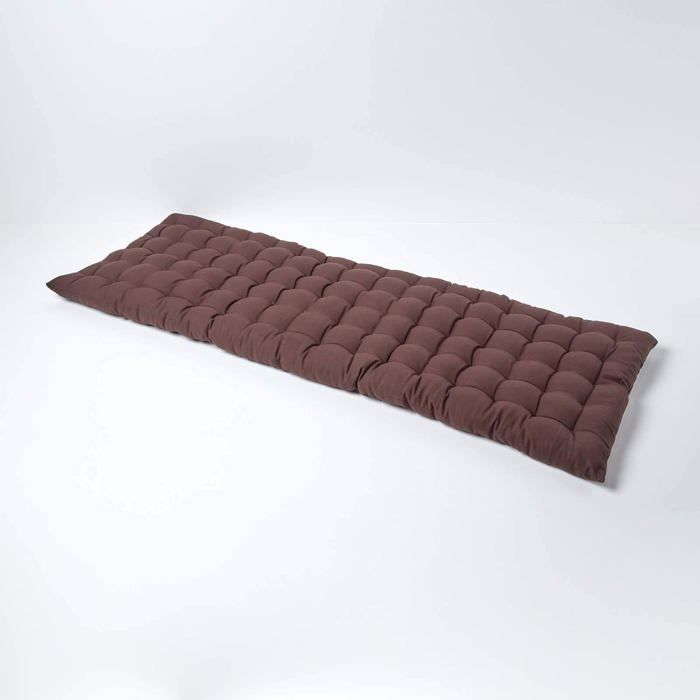 Coussin pour banc de jardin - HOMESCAPES – Chocolat – 143 x 48 x 5 cm – Matelas de sol – Coton et polyester – Extérieur Coussin pour banc de jardin - HOMESCAPES – Chocolat – 143 x 48 x 5 cm – Matelas de sol – Coton et polyester – Extérieur