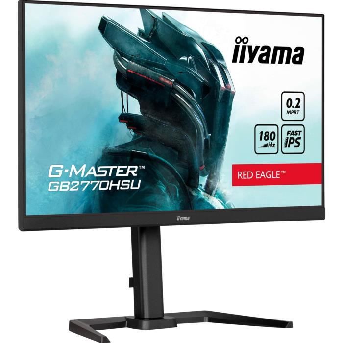 Ecran PC Gamer - IIYAMA - 27 - FHD - 180Hz - Dalle Fast IPS - 02ms - Ajustable en hauteur - GB2770HSU-B6