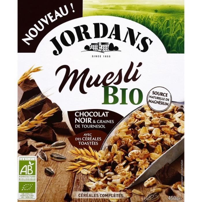 JORDAN'S Muesli chocolat noir Bio 450 g Cdiscount Au quotidien