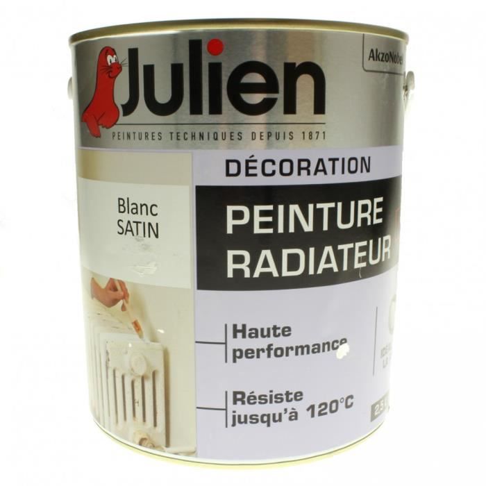 Peinture radiateur glycero Julien Blanc Satin 2L5 0,000000