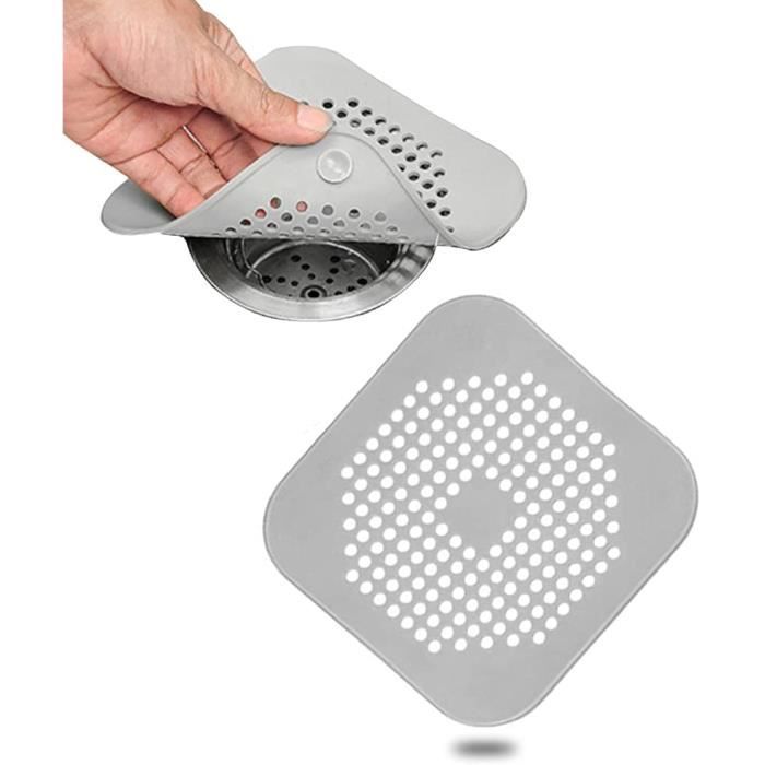 4 Filtres à Cheveux Silicone Pour Douche/Baignoire - Anti-Bouchage Avec Ventouses - KOLZEMV