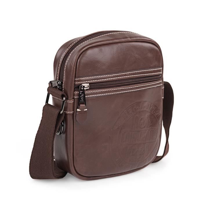 LOIS Sacoche bandoulière Homme 40214 Marron - 16x20x6 cm fermeture zippée LOIS Sacoche bandoulière Homme 40214 Marron - 16x20x6 cm fermeture zippée