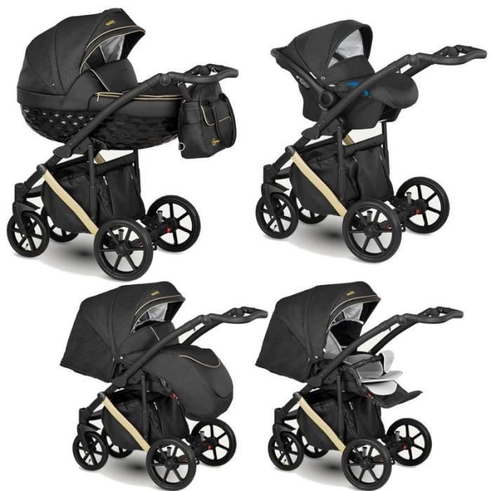 Poussette 3 en 1 ensemble complet avec siège d?auto Isofix bébé