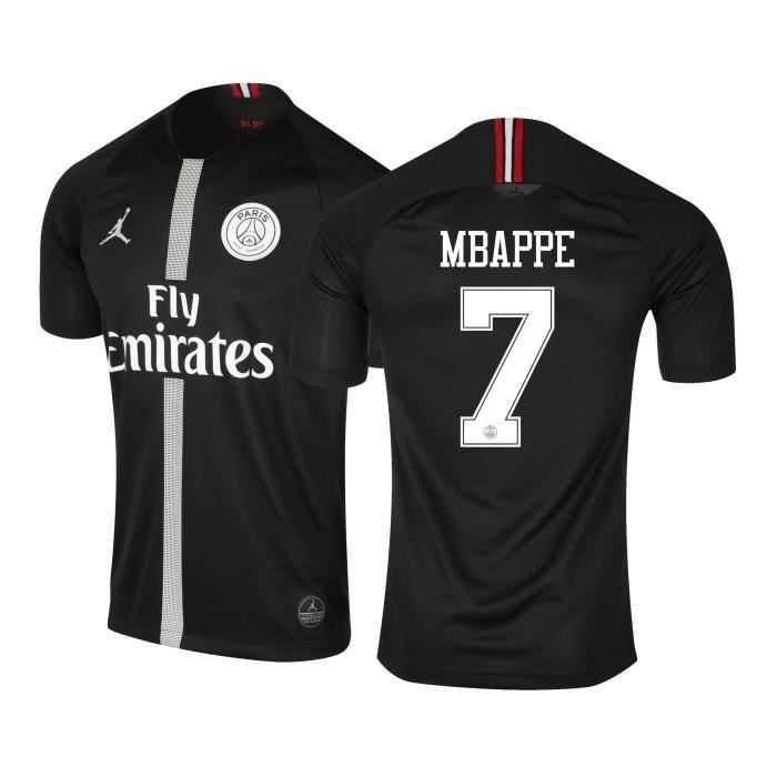 Maillot Jordan x PSG Third Mbappé 2018-19 Noir - Cdiscount