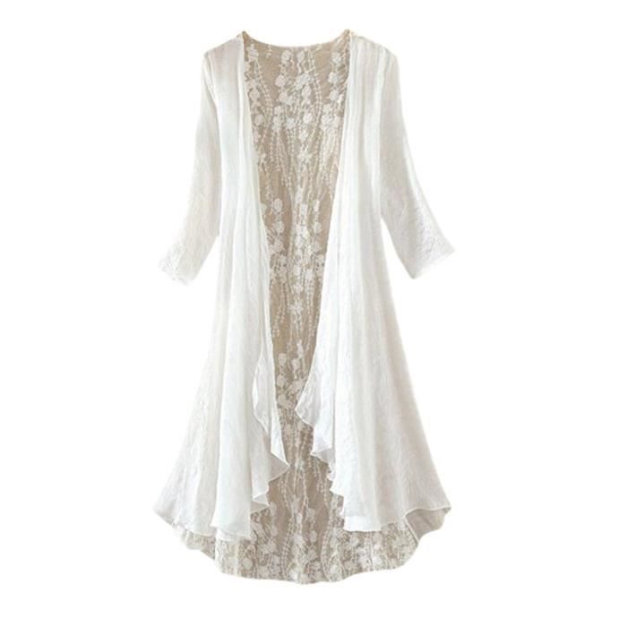 Veste longue dentelle femme Clearance