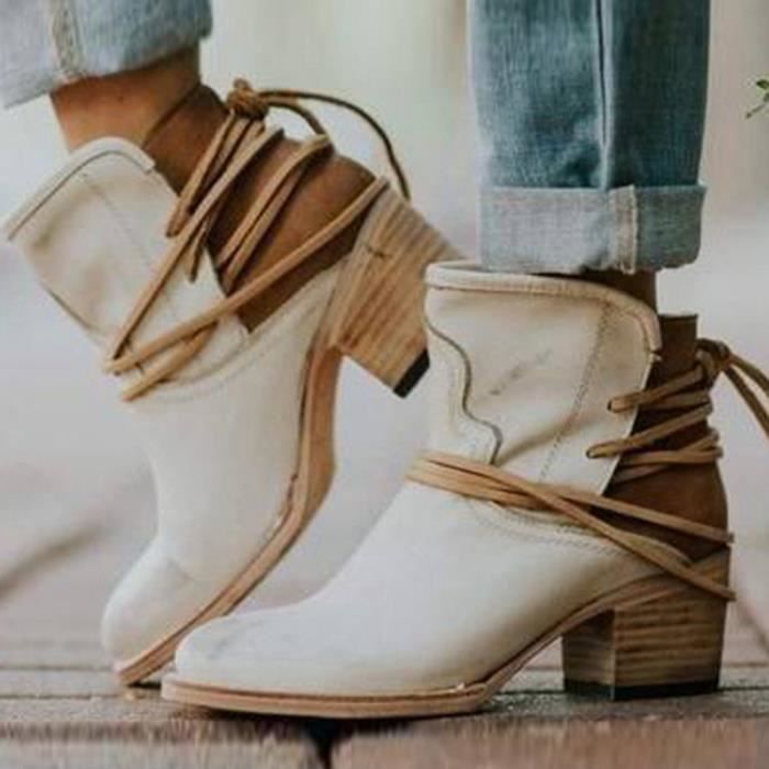 bottines femme western pas cher