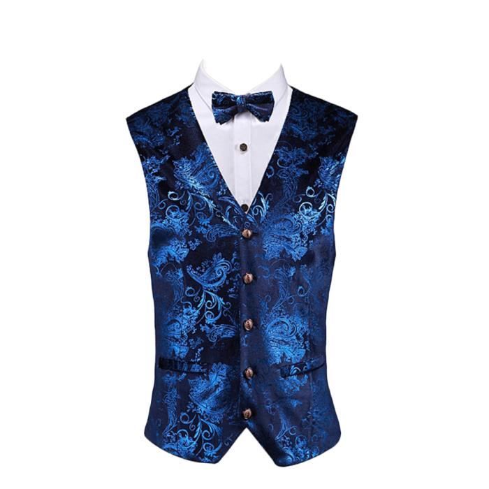 Gilet De Costume Pour Homme Style Paisley Vintage - Coupe Slim, Laine, Pour Mariage, Bureau, Occasion Formelle