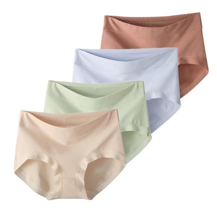 YDQ Lot de 5 culottes taille haute en coton extensible pour femme - Contrôle du ventre - Couverture complète - Culotte post-partum, Petit